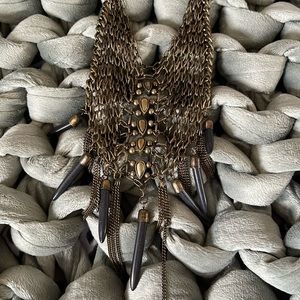 Free People Chain Fringe Statement Necklace